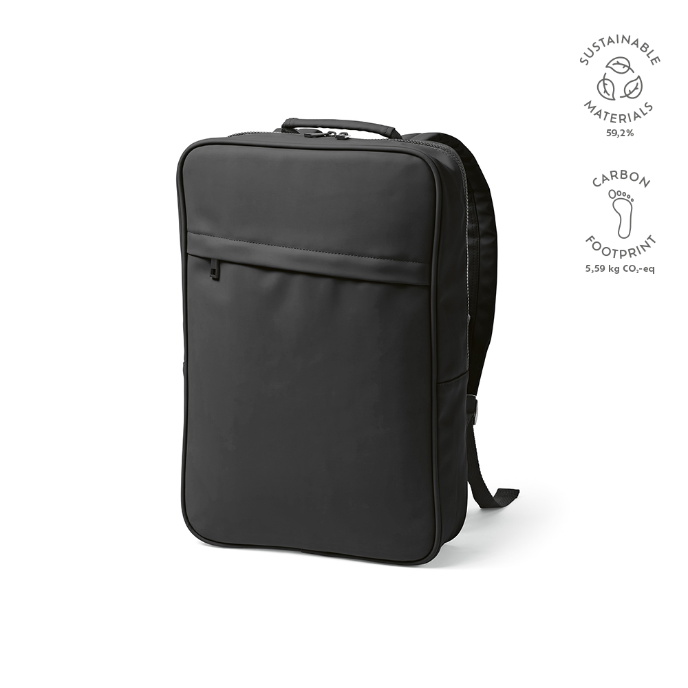 Amsterdam 16L Rucksack aus rPU uns rPET. Laptops bis 17" - schwarz